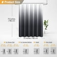 thumbnail image 6 of Grey/Gray Shower Curtain, Ombre Linen Textured Heavy Duty Fabric Shower Curtain Set with Plastic Hooks, Modern Hotel Chic Decorative Thick Cloth Curtain for Bathroom Showers and Bathtubs, 72 x 72, 6 of 6