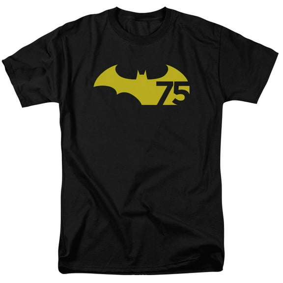 Batman 75 Logo 2 S/S Adult 18/1 T-Shirt Black
