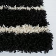 thumbnail image 4 of SAFAVIEH Venus Sophie Striped Shag Area Rug, 6'7" x 6'7" Square, Black/Ivory, 4 of 9