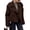 Brown, variant on Womens Cropped Wool Coats Belted Double Breasted Pea Coat Short Jacket Notched Lapel Trench Coat with Pockets Brown M