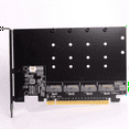 thumbnail image 4 of Tarjeta de Expansión R34A PCI-e 5.0 X16 A 4 Puertos M.2 NVMe Unidad de Estado Sólido SSD M.2 NVMe 128 Gbps Gen 5 Adaptador Dividido de 4 Discos, 4 of 5