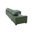 thumbnail image 5 of MAYEERTY Modular Sectional Sofa, Flocking Fabric Couch with Double Ottomans & Anti-Insect Frame, Green Living Room Furniture, 5 of 8
