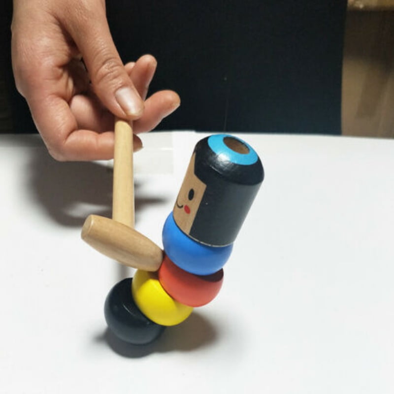 FOLWME Wooden Man Magic Toy Stubborn Wood Man Magic Trick Props Children Kids Magia Gift Unbreakable Toy 