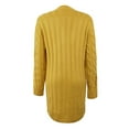 thumbnail image 5 of Herrnalise Women's Oversized Long Batwing Sleeve Cardigan Waffle Knit Sweater Coat Solid Color Button Down Jacket Yellow,M, 5 of 5