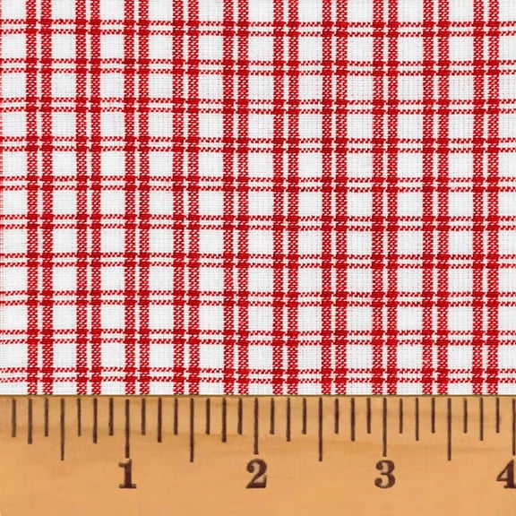 JCS Perfect Red 3 Plaid Homespun Cotton Fabric Sold by the Yard
