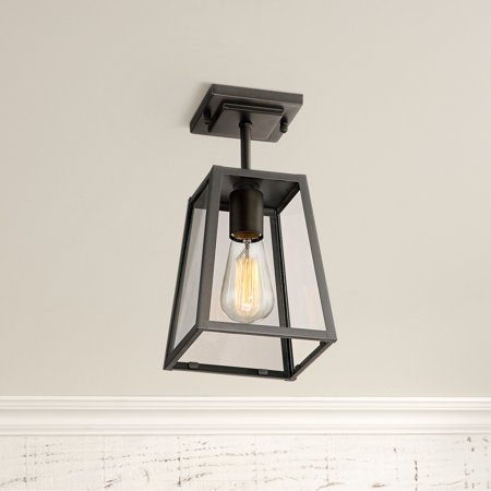 Clear Porch Globe (John Timberland Modern Outdoor Ceiling Light Fixture Mystic Black 6