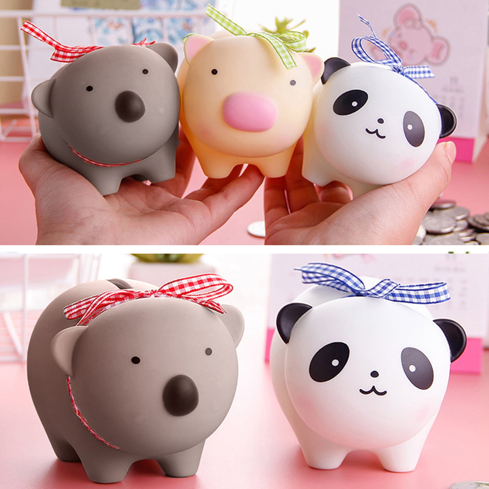 New Cute Plastic Bank Coin Money Cash Collectible Saving Box Panda Kids Toy Gift 