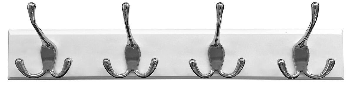 4 Hook Wall Cost Hanger Headbourne White Board Chrome Hook 4 **_* Hooks 