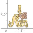 thumbnail image 3 of FJC Finejewelers 10k Two-tone Gold Mom with Pink Butterfly Charm, 3 of 6
