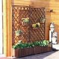 thumbnail image 4 of Wood Planter Raised Beds with Trellis 45" High Planter Box for Garden Patio, 4 of 10