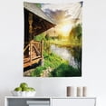 thumbnail image 1 of Nature Tapestry, Wooden Country House by the Lake with Horizon Background Village Rural Life View, Fabric Wall Hanging Decor for Bedroom Living Room Dorm, 5 Sizes, Multicolor, by Ambesonne, 1 of 1