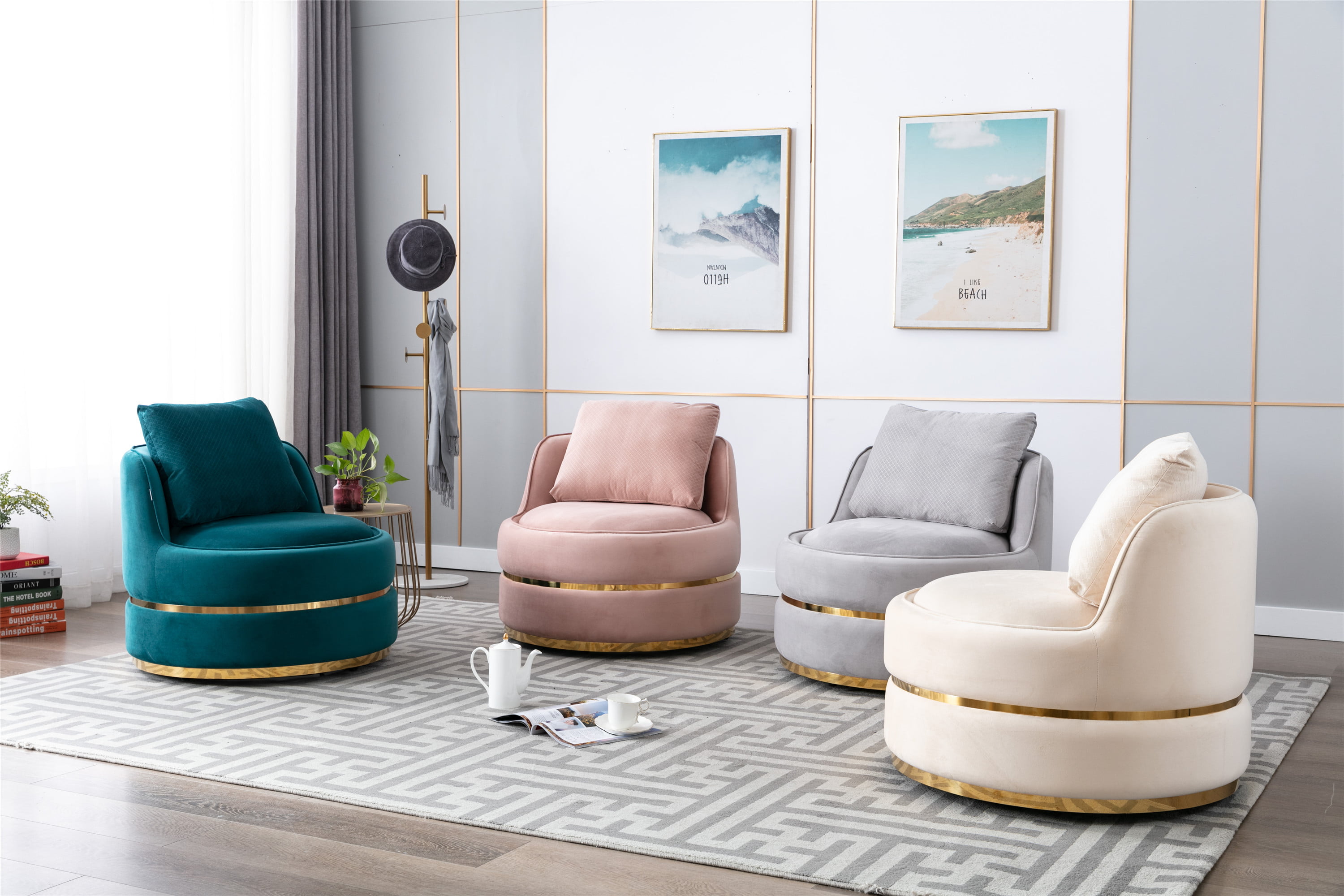 Modern Leisure Chair Accent Sofa Barrel, Circle Living Room Chairs