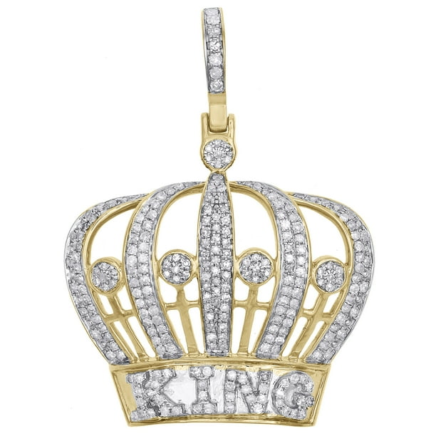 Jfl Diamonds Timepieces 10k Yellow Gold Mens Genuine Diamond King Crown Pendant 1 60 Royalty Charm Ct Com - Diamond Crown Pendant Jfl Diamonds Timepieces 10k Yellow Gold Mens Genuine Diamond King Crown Pendant 1 60 Royalty Charm Ct Com - Diamond Crown Pendant