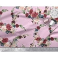 thumbnail image 2 of Soimoi Pink Poly Georgette Fabric Ranunculus & Penoy Floral Print Print Fabric By the Yard 52 Inch Wide, 2 of 3