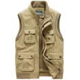 thumbnail image 5 of Primavera otoño hombres Casual Cargo chaleco chaquetas abrigo para hombre a prueba de viento sin mangas prendas de vestir exteriores chaleco para exteriores masculino de gran tamaño Q20, 5 of 5