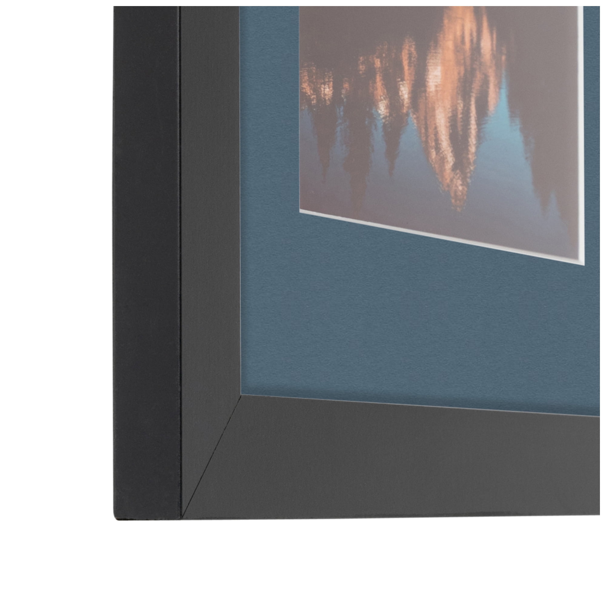 ArtToFrames Collage Photo Picture Frame with 1 - 8x10, 5x7" Openings, Framed in Black with Dutch Blue and Black Mats (CDM-3926-190)
