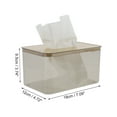 thumbnail image 2 of 1Pc Convenient Medium Square Tissue Box Holder for Living Room Table Clear Black PET Bamboo, 2 of 3