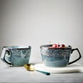 thumbnail image 7 of 500ml Vintage Ceramic Coffee Mug, Soup Mug With Handle, Small Breakfast Bowl For Ice Cream, Dessert-blue-13.5x11.5x9cm, 7 of 7