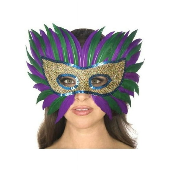 Adult Mardi Gras Feather Eye Mask