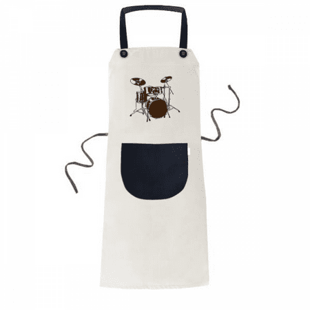 

Drums Music Classical Instrument Apron Adjustable Bib Cotton Linen BBQ Kitchen Pocket Pinafore