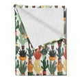 thumbnail image 2 of Cactus Soft Flannel Fleece Throw Blanket, Mexican Succulent in Pots Botanical Themed Illustration House Plant Arrangement, Cozy Plush for Indoor and Outdoor Use, 60" x 80", Multicolor, by Ambesonne, 2 of 5