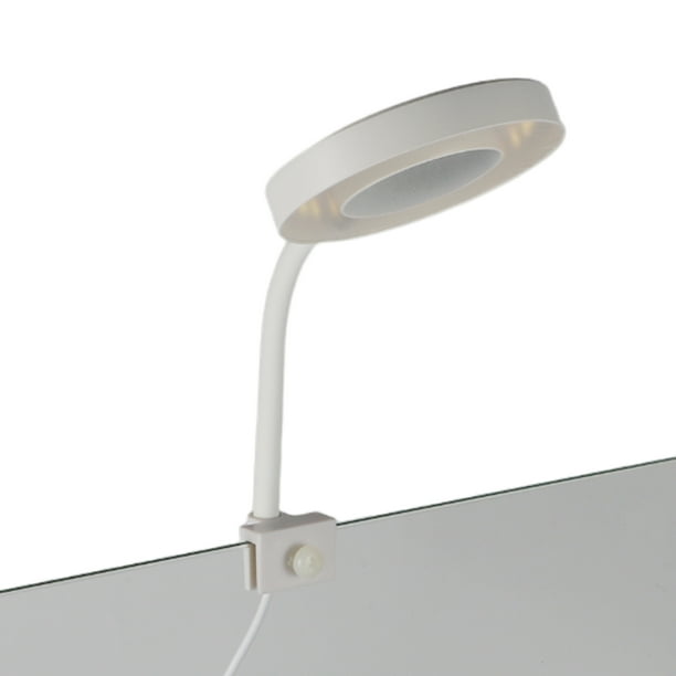 Luz para acuario Unique Bargains, luz para tanque de peces, luz de acuario USB pequeña con temporizador, lámpara de acuario redonda que rota 360° - Blanca
