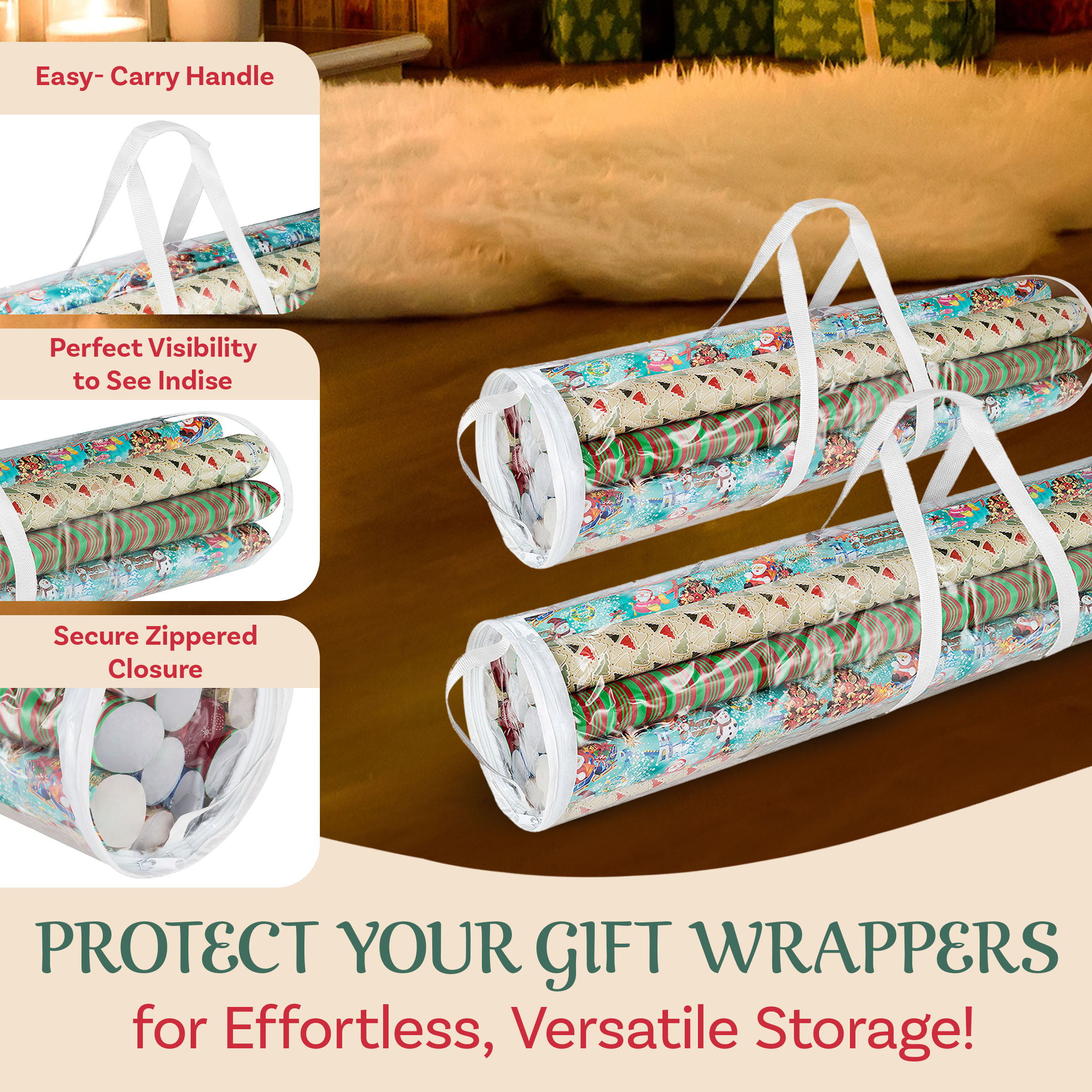 Elf Stor Set of 2 Wrapping Paper Storage Holders photo 6