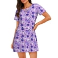 thumbnail image 1 of Balery Violet Camisón de manga corta con cuello redondo para mujer, cómodo y elegante., 1 of 6