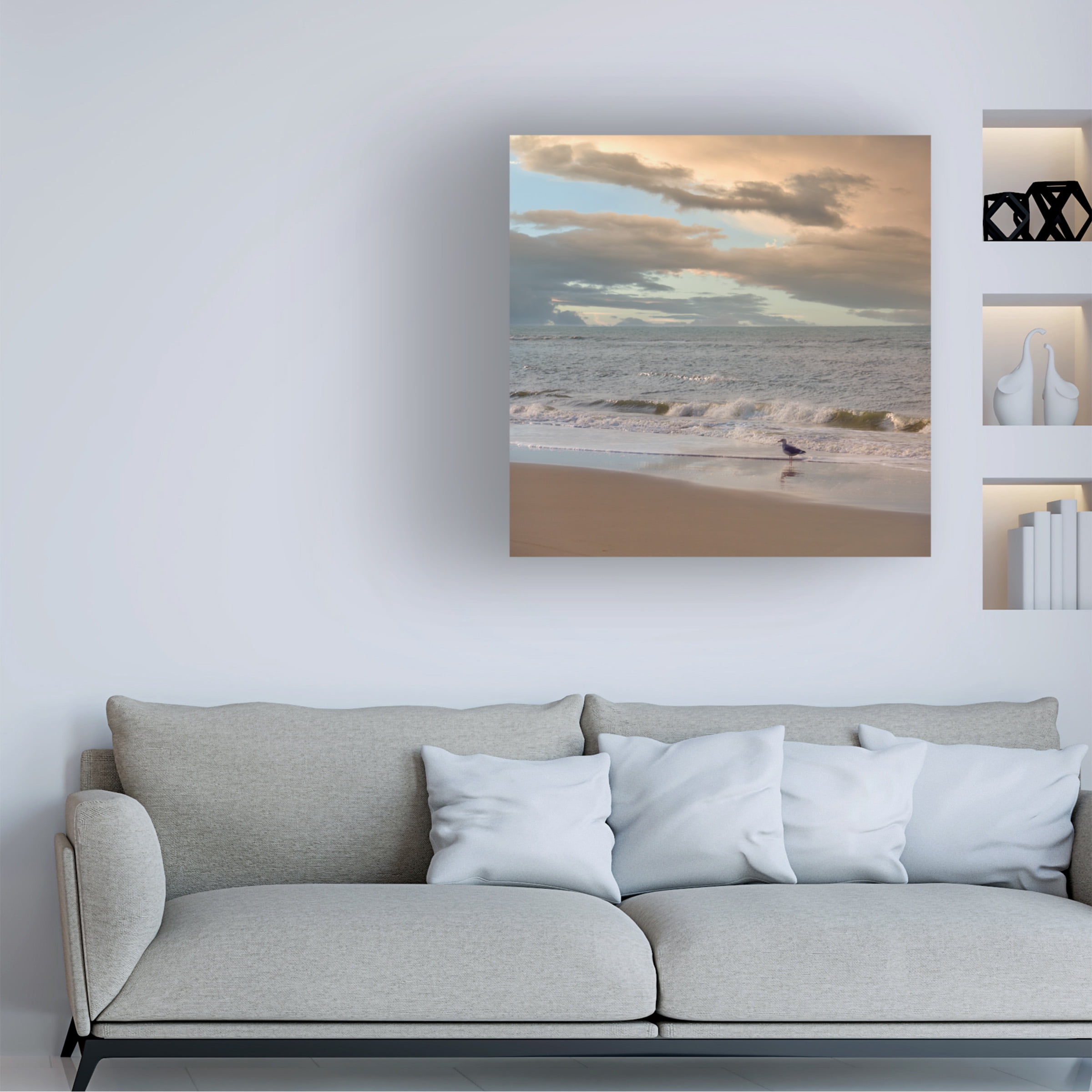 Cora Niele 'Seagull on Beach' Canvas Art