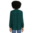 thumbnail image 3 of Time and Tru Women's Fashion Top with Long Sleeves, Sizes XS-3XL, 3 of 5