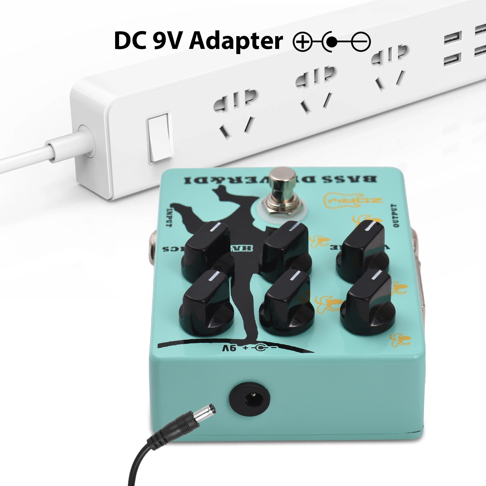 Effect Pedal for Guitar Bass Driver Driver and DI Box Bass Effector Pedal for Electric Bass Guitar with XLR Output Bass Amp Pedal True Bypass DC 9V 6.35mm Input/Output Interface
