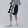 thumbnail image 4 of Pantalones cortos de baloncesto desgarrables para hombre con broches laterales, pantalones cortos posquirúrgicos de calentamiento completamente abiertos con bolsillos negro 3XL, 4 of 5