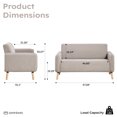 thumbnail image 3 of Bonzy Home 57.28" Loveseat Sofa, 2-Seater Short Plush Fabric Small Couch with Solid Wood Legs, Modern Compact Upholstered Sofa for Living Room Apartment Bedroom, Gray, 3 of 8