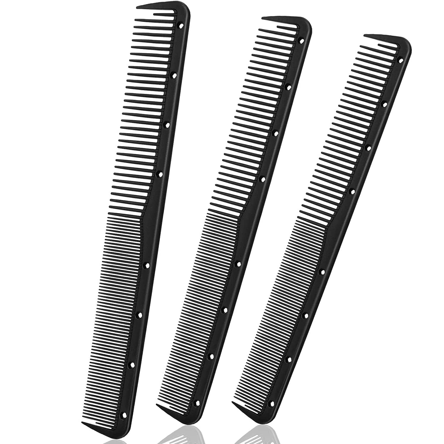 3 Pieces Carbon Fine Cutting Comb Carbon Fiber Salon Hairdressing Comb