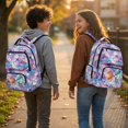 thumbnail image 3 of KUIFORTI Colorful Bow Kids Backpack Girls Bookbag 17 Inch Polyester School Bag with Multiple Storage Pockets for Elementary Middle, 3 of 7