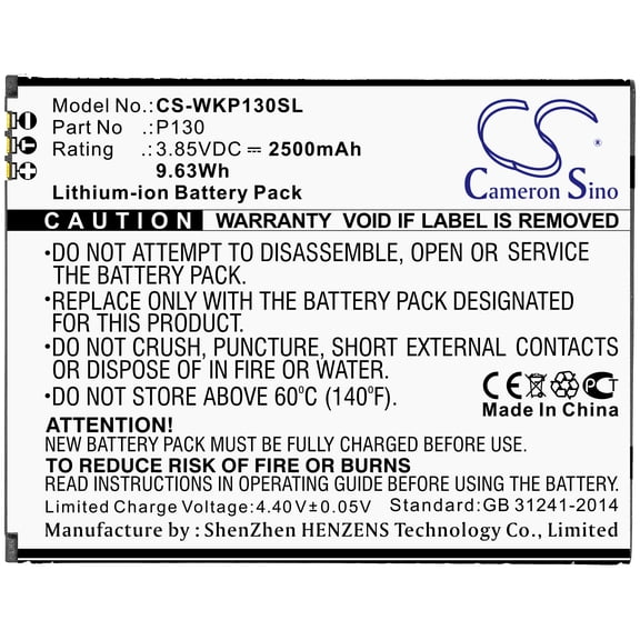 2500mAh P130 Battery for Wiko View Go P130