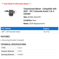 thumbnail image 2 of Transmission Mount - Compatible with 2007 - 2011 Chevy Aveo5 1.6L 4-Cylinder 2008 2009 2010, 2 of 2