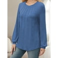 thumbnail image 3 of Weardear Blouses for Women Dressy Long Sleeve Shirts Casual Spring Tunic Tops with Pleats, 3 of 5