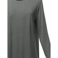 thumbnail image 4 of A2Y Women's Premium Solid Long Sleeve Round Hem Crew Neck Top Shirt Charcoal 1XL, 4 of 7