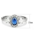 thumbnail image 2 of Womens Silver Rings No Plating 316L Stainless Steel Ring with Synthetic Spinel in London Blue DA337, 2 of 5