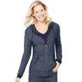 thumbnail image 1 of Hanes Womens French Terry Zip Hoodie, S, Navy Heather, 1 of 5