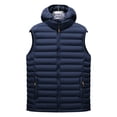 thumbnail image 2 of Mens Puffer Vest Winter Full Zipper Sleeveless Padded Jacket Gilets with Detachable Hooded Warm Outerwear Zip Up Pockets Vests, 2 of 9