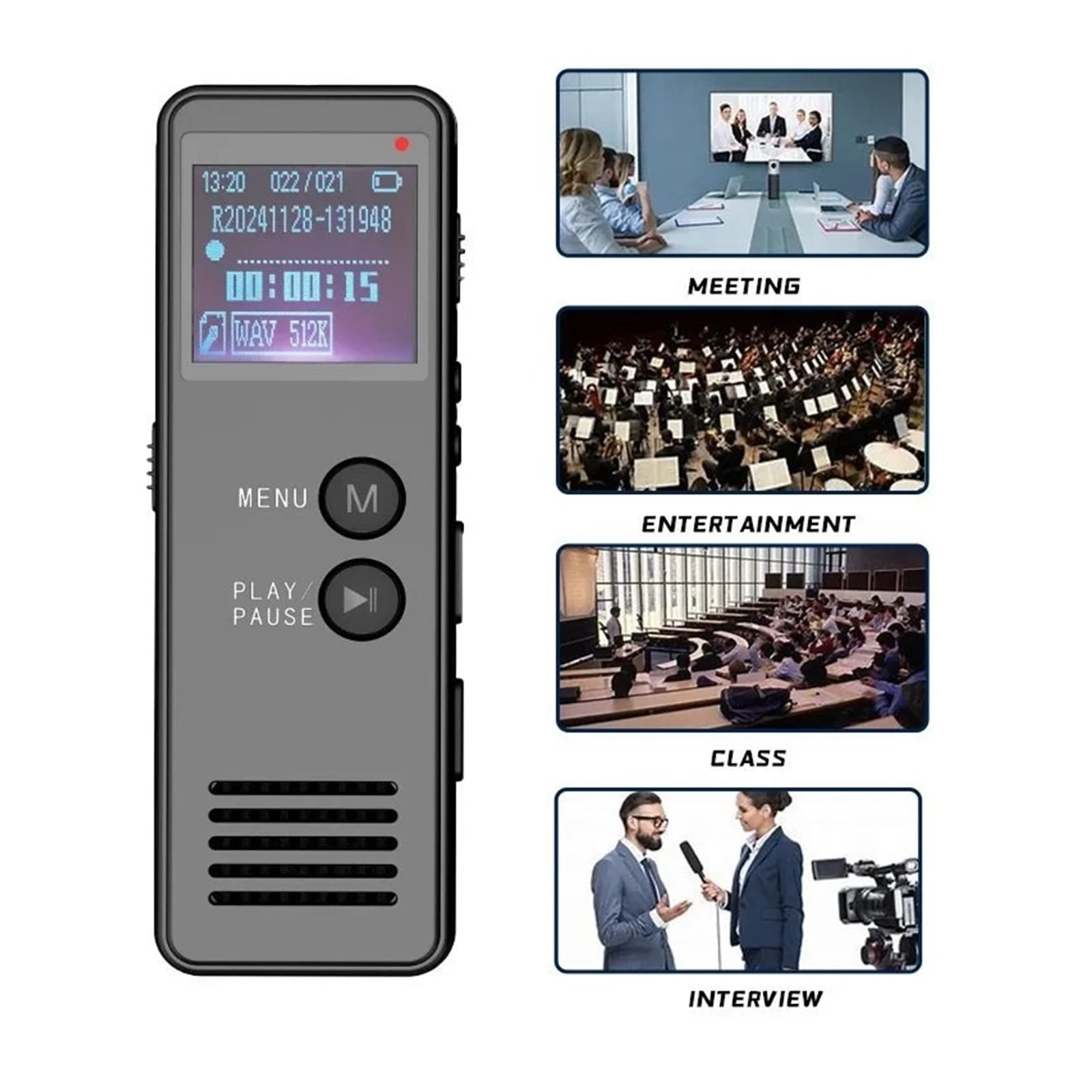 Mini Activated Voice Recorder Flash Drive Sound Dictaphone LoudSpeaker External Microphone