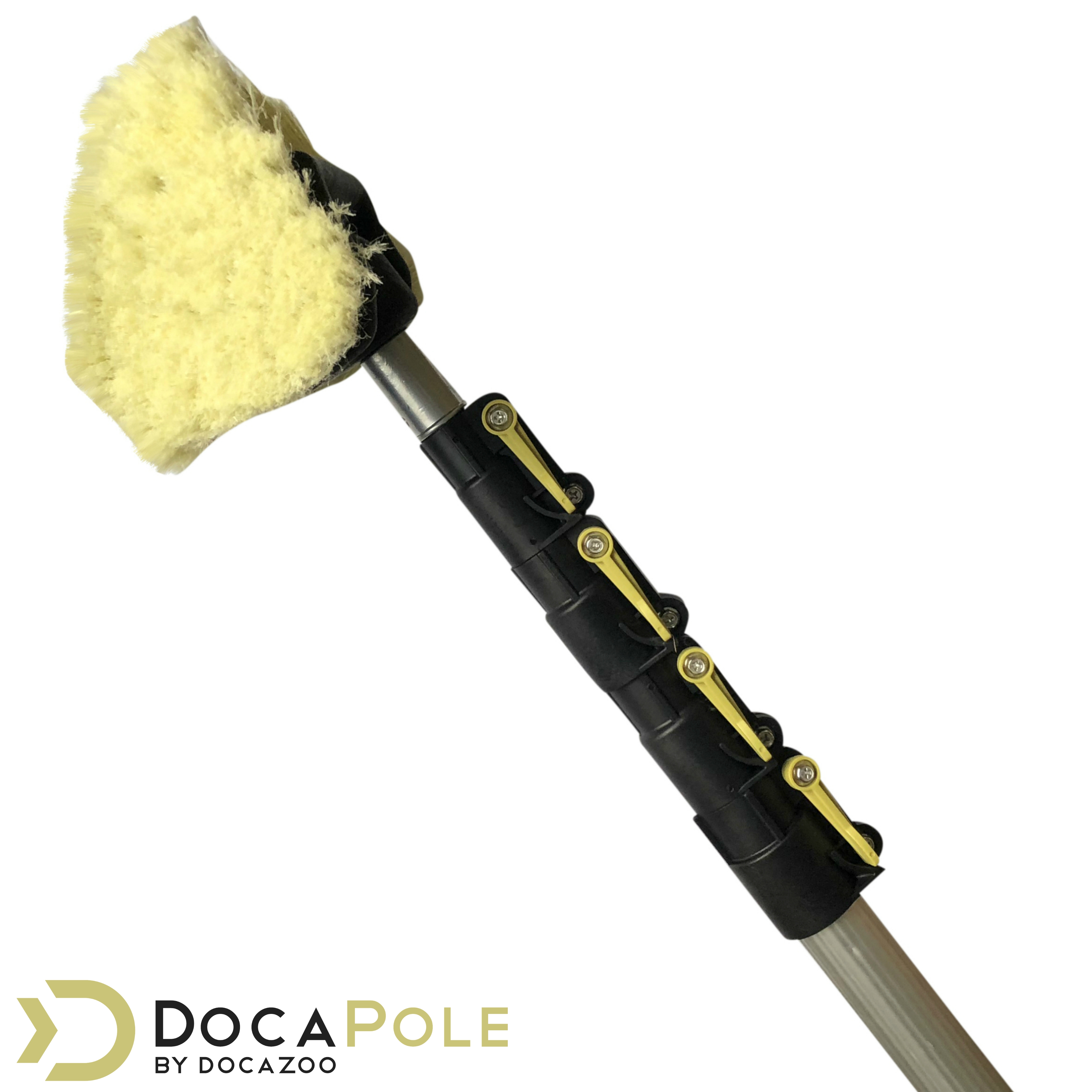 DocaPole 6-24' Soft Bristle Car Wash Brush & Extension Pole |11" Scrub Brush with 12 Foot Handle | Long-Reach Cleaning Brush and Deck Brush for Car, Truck, Boat, RV, House Siding, Floor, and More - image 2 of 7