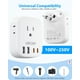 thumbnail image 4 of Adaptador de Viaje LENCENT Blanco con 4 Salidas CA y Puertos USB para Liechtenstein, Ruanda y más, 4 of 7