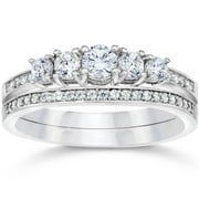 Pompeii3 5/8Ct Vintage Diamond Engagement Wedding Ring Set 10k White Gold (H/I,I1-I2)