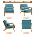 thumbnail image 5 of Accent Chairs, Single Linen Lounge Reading Armchair with Solid Wood Frame, Mid Century Modern Easy Assembly Arm Chairs for Living Room-Teal, 5 of 8