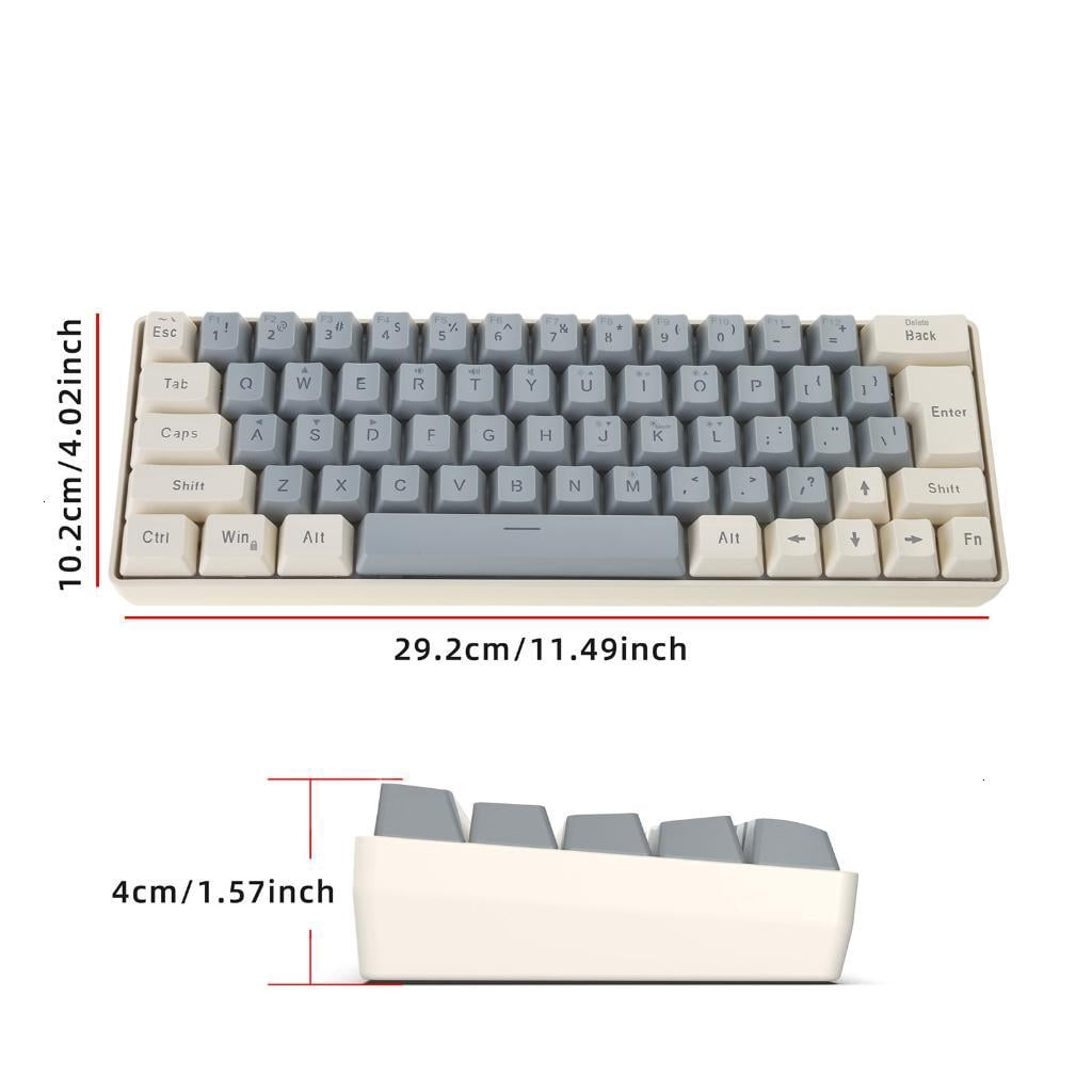 Gaming Mechanical Keyboard Blue Backlits 63 Corded Keyboard LED Gaming Keyboard for Computer Laptop