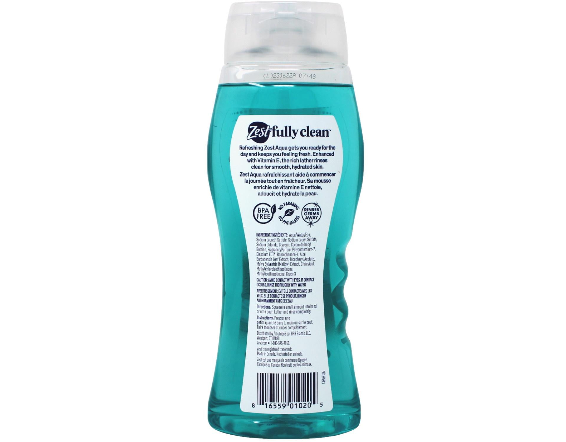 Zest Aqua Body Wash, 18 Oz (Pack Of 4).
