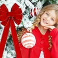 thumbnail image 5 of 1 PCS Large Christmas Bow - 26" Christmas Valentine's Day Golden Edged Red Velvet Wreath Bow Thanksgiving Christmas Tree Topper Garland Ornament Bow for Christmas Home Wreath Tree Decoration, 5 of 5